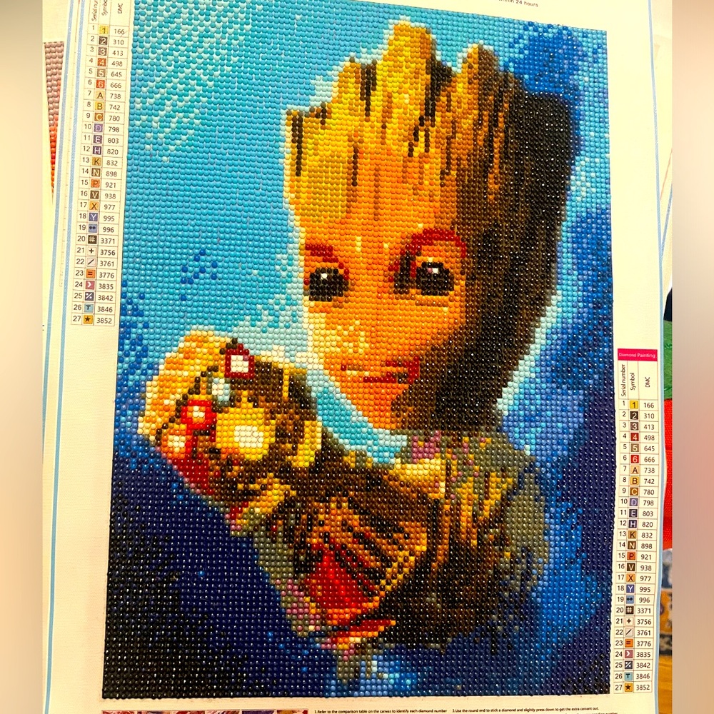Marvel Groot Handmade Diamond Art